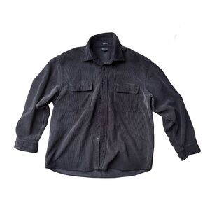 Men’s Bruno Black Corduroy Button-Up Shirt XL